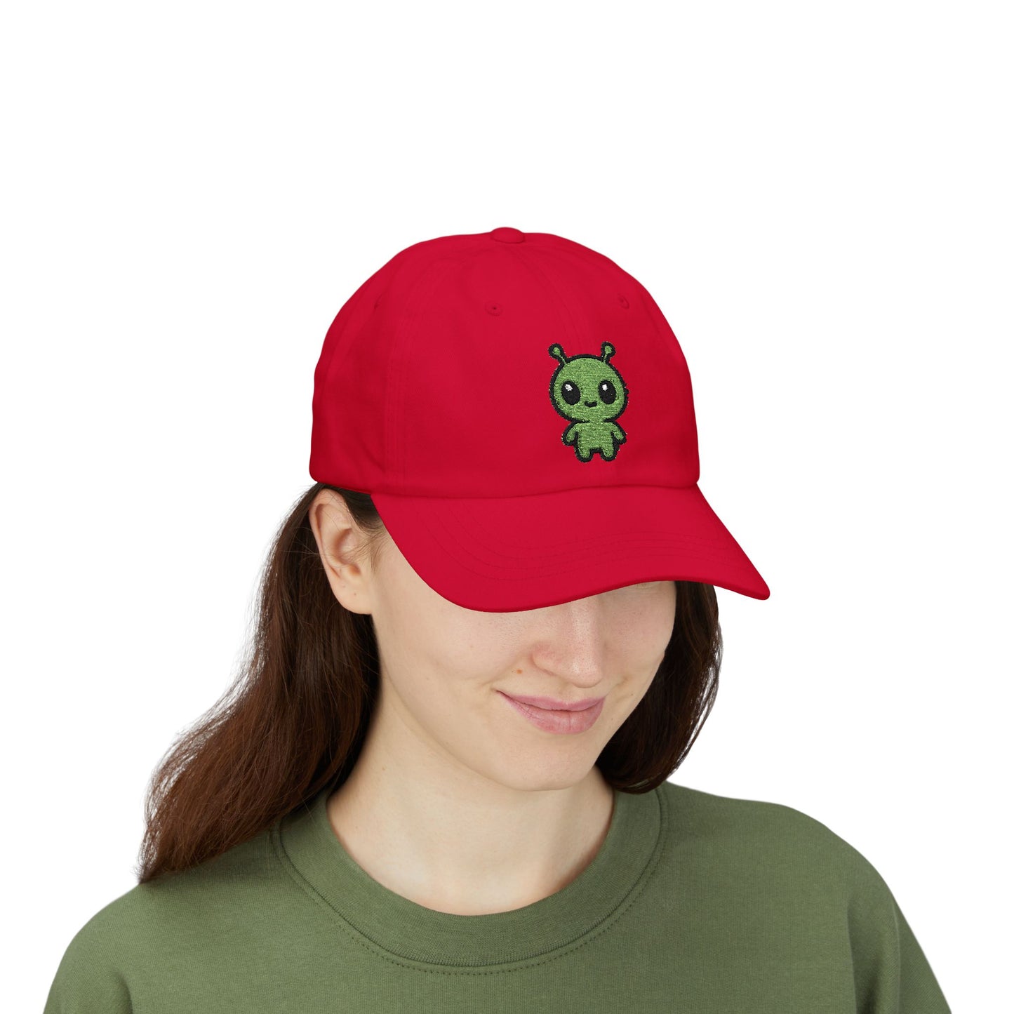 Alien Embroidered Dad Cap Cute Green Alien Baseball Hat