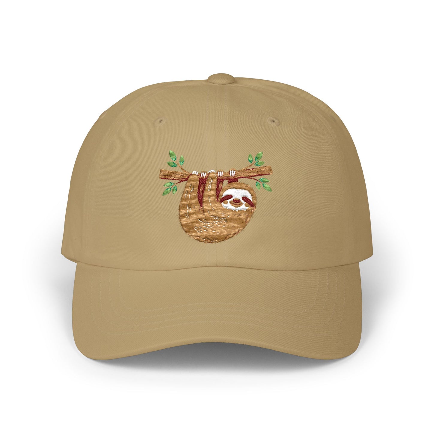 Sloth Embroidered Dad Cap  Cute Hanging Sloth Baseball Hat