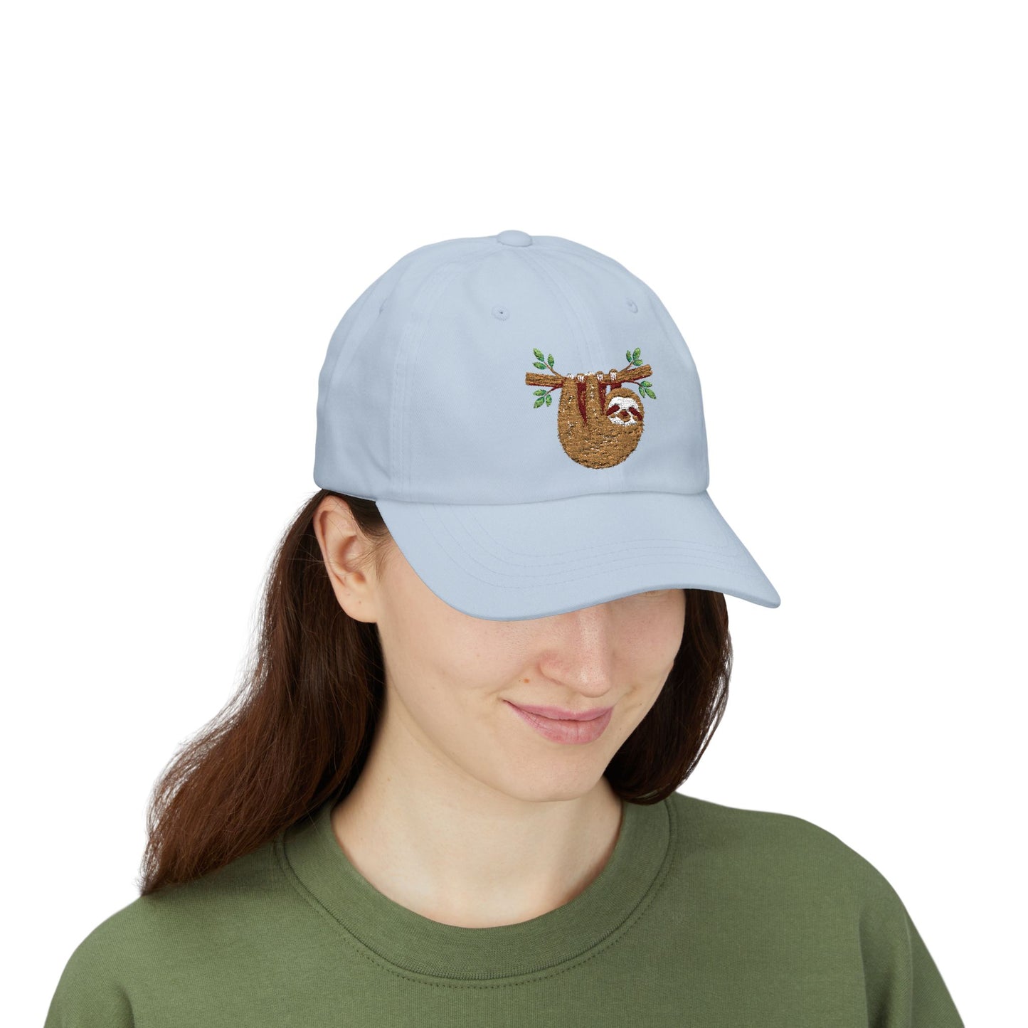 Sloth Embroidered Dad Cap  Cute Hanging Sloth Baseball Hat