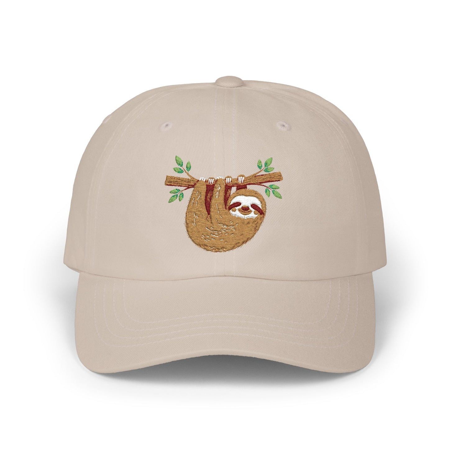 Sloth Embroidered Dad Cap  Cute Hanging Sloth Baseball Hat