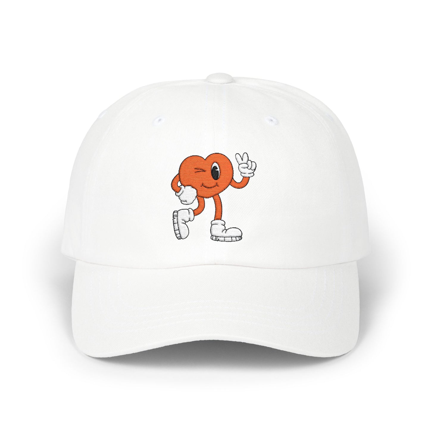 Dad Cap — Retro Smiling Heart Embroidered Baseball Hat