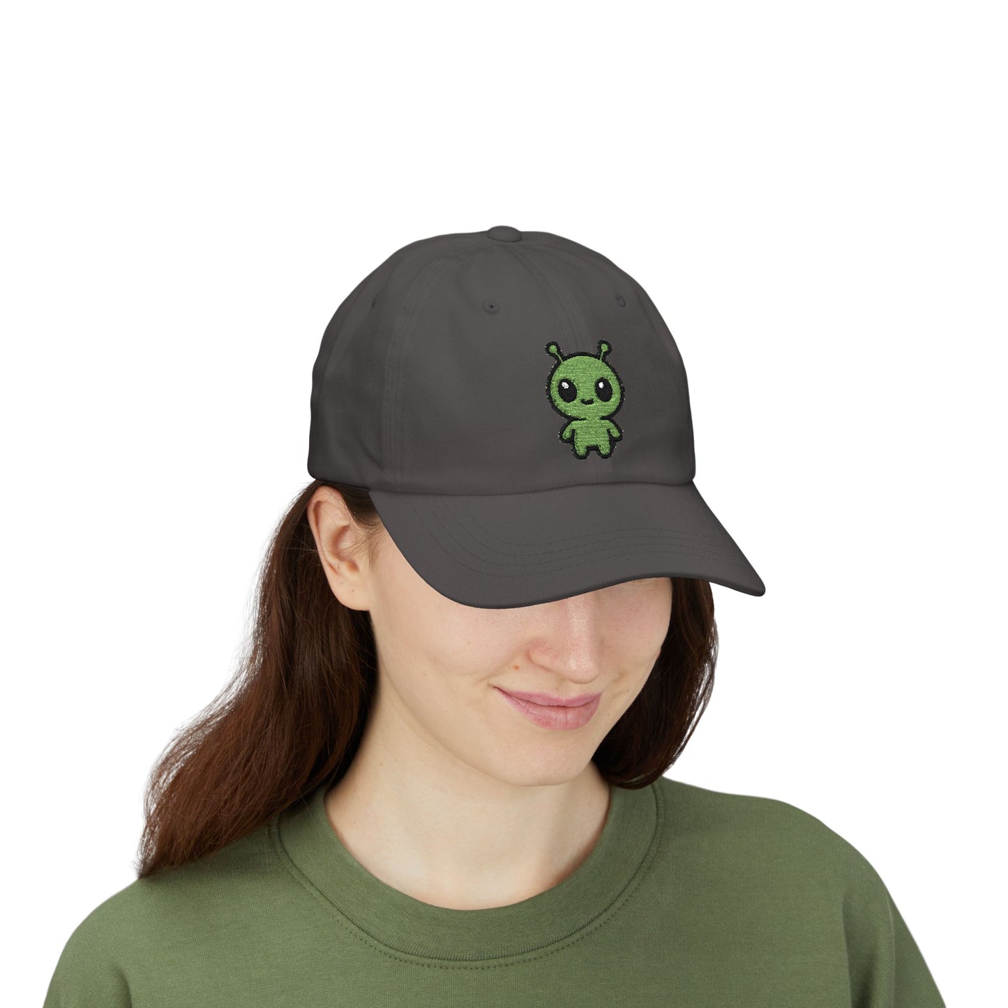Alien Embroidered Dad Cap Cute Green Alien Baseball Hat