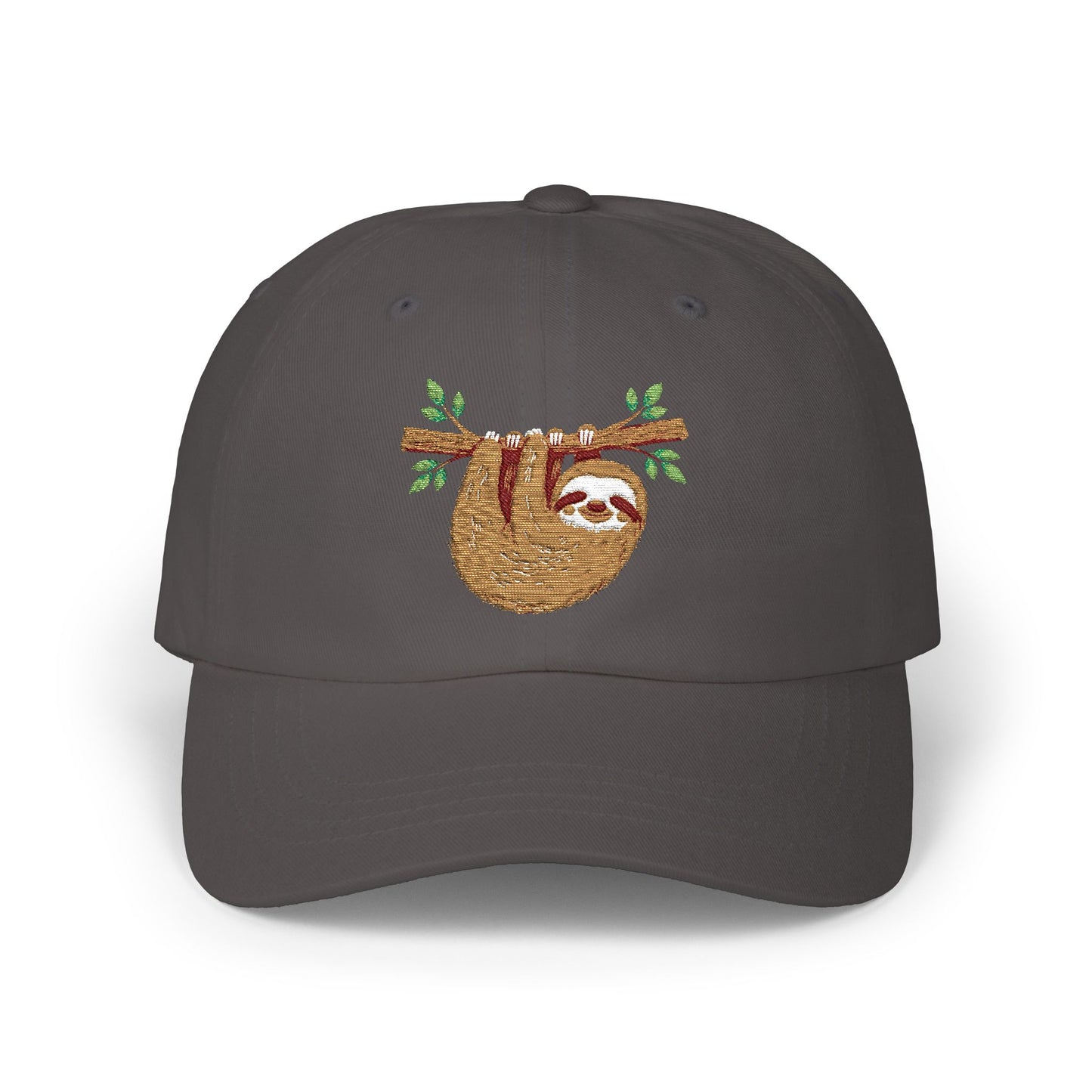 Sloth Embroidered Dad Cap  Cute Hanging Sloth Baseball Hat