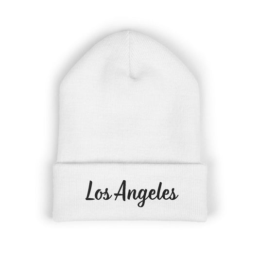 Los Angeles Embroidered Cuffed Beanie — Cozy City Knit Hat