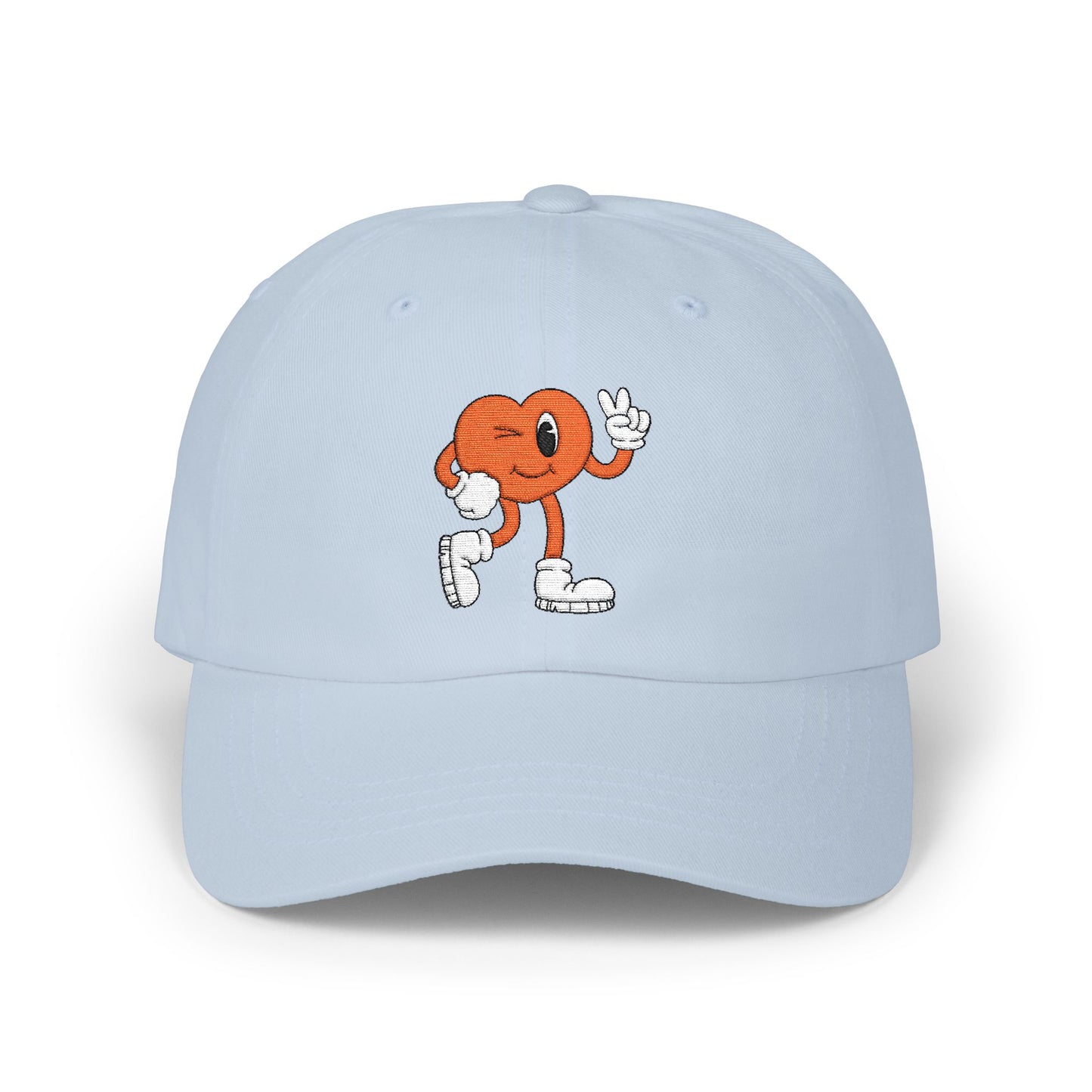 Dad Cap — Retro Smiling Heart Embroidered Baseball Hat