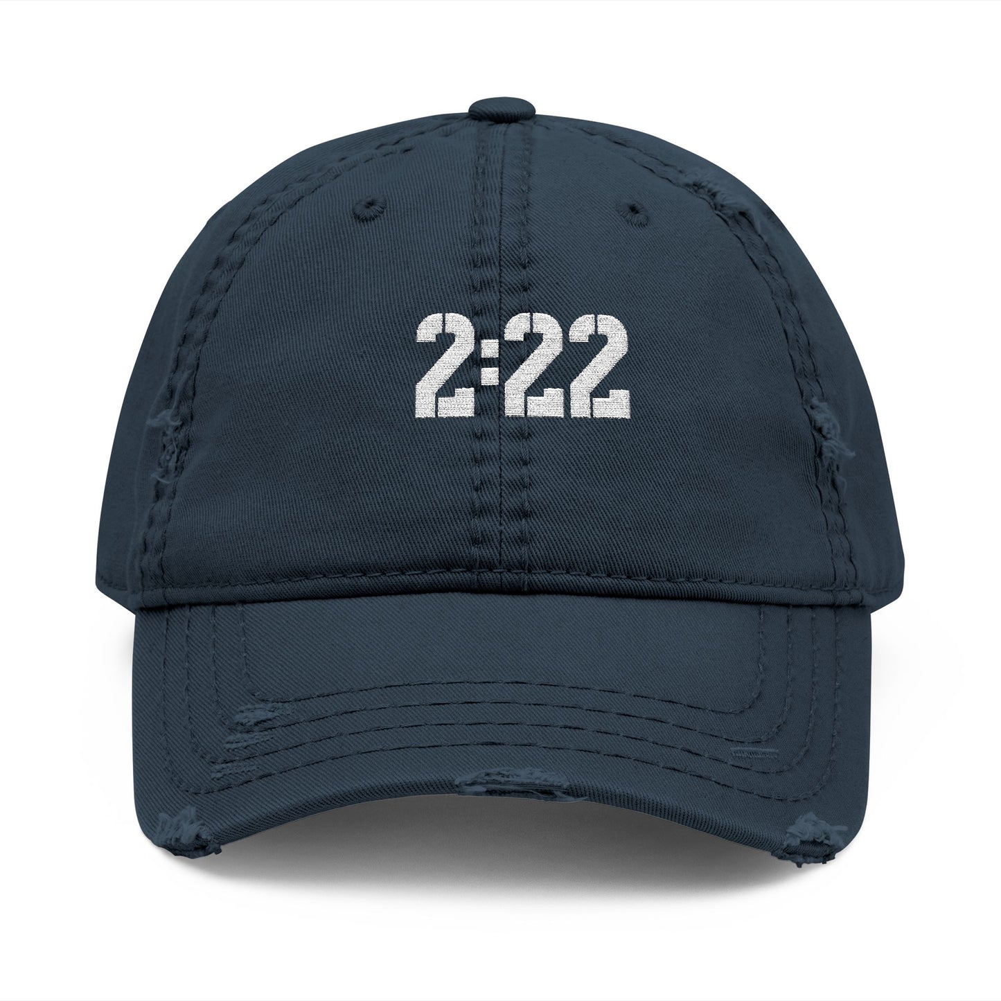 2 22 Embroidered Dad Hat Distressed Baseball Cap