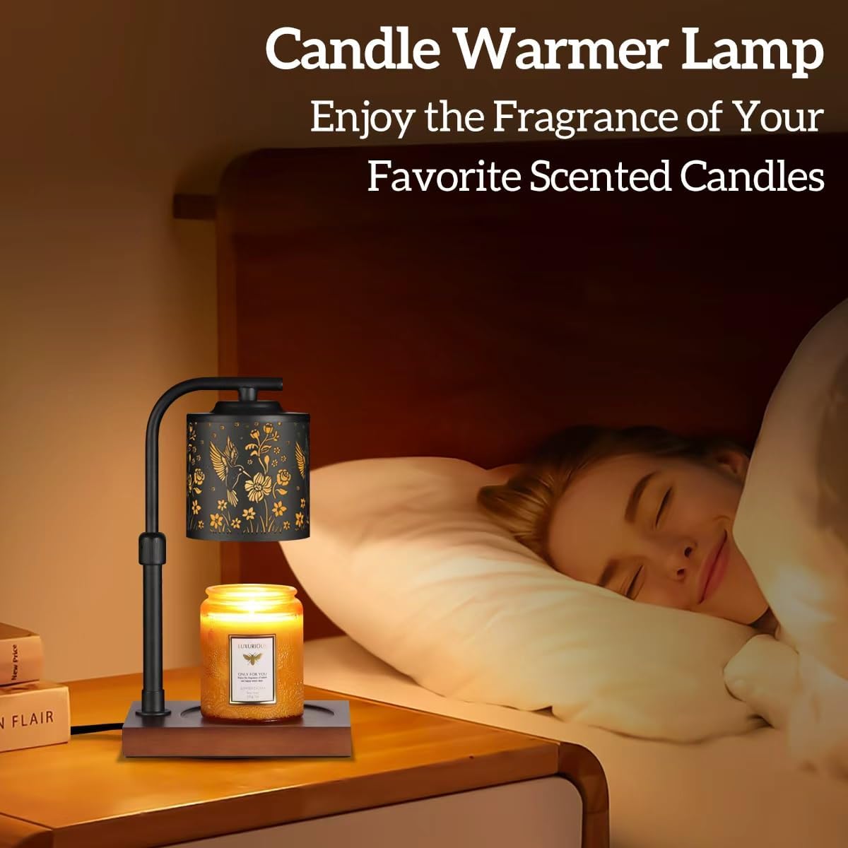 Candle Warmer Lamp with Adjustable Height Dimmable for New Home Decor Electric Candle Warmer for Jar Candles Birthday Gifts for Women Mom(Hummingbird)