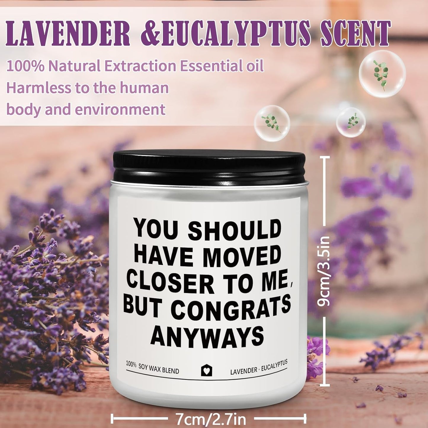 Housewarming Gifts New Home, Best Housewarming Gifts 2026 - Handmade Lavender Scented Candle - New Home Gift Candle Ideas, House Warming Gift for Friends Couple New Homeowner (7oz)