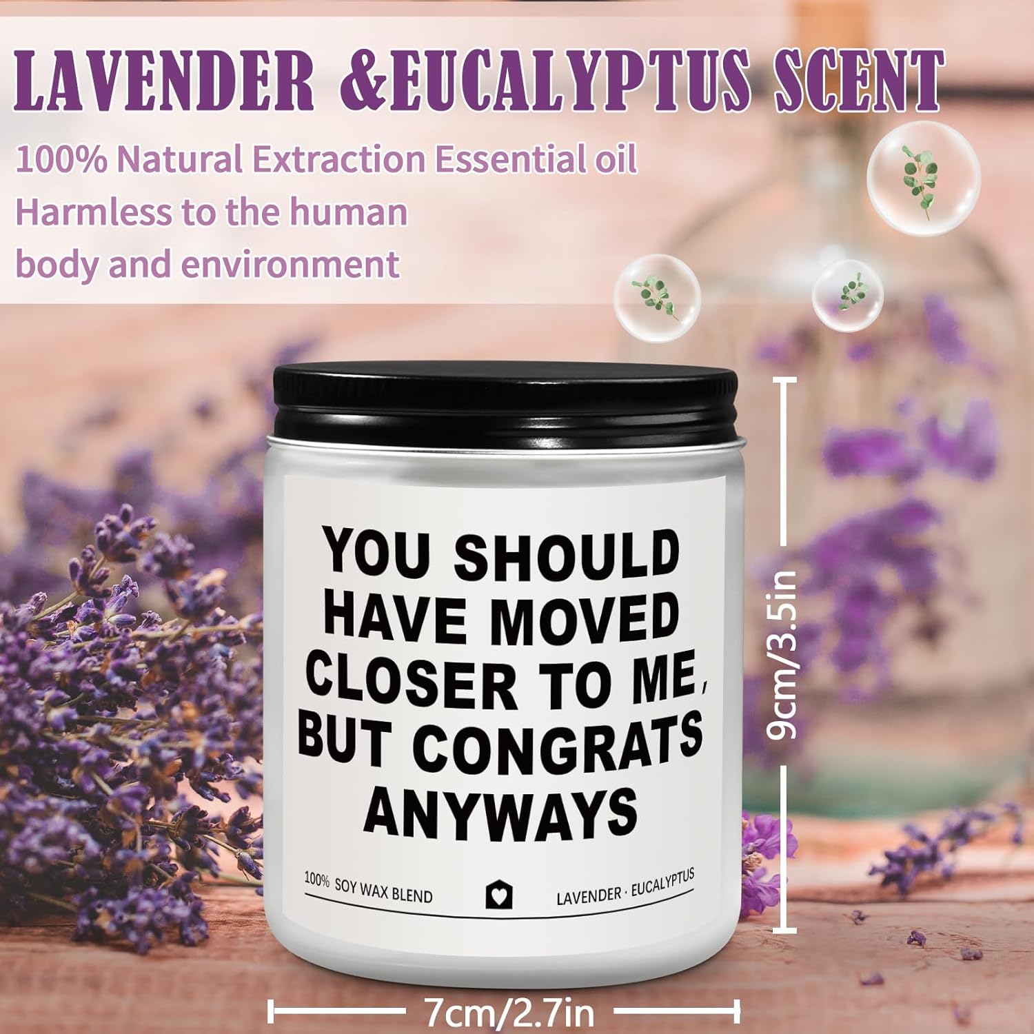Housewarming Gifts New Home, Best Housewarming Gifts 2026 - Handmade Lavender Scented Candle - New Home Gift Candle Ideas, House Warming Gift for Friends Couple New Homeowner (7oz)