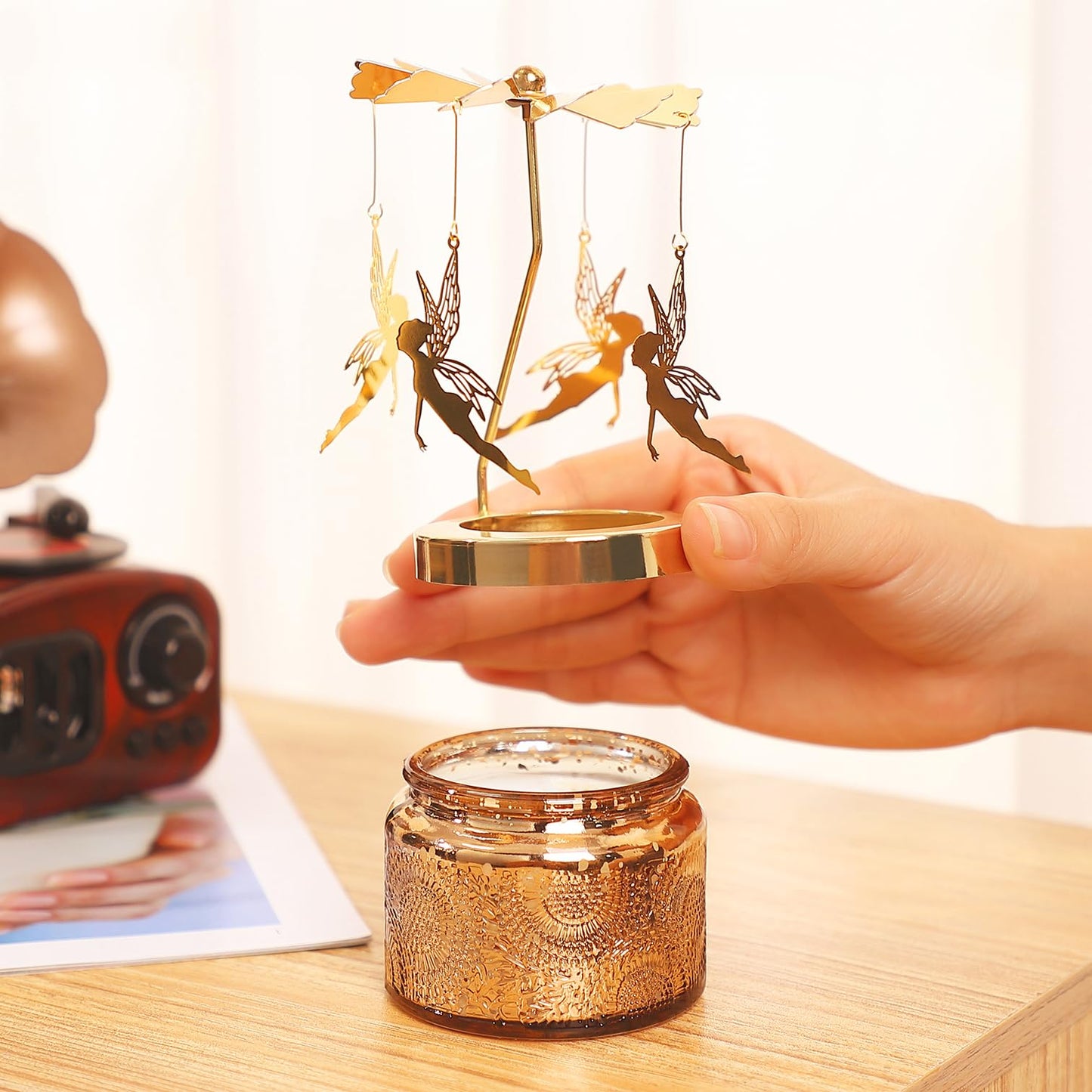 Candle Gifts for Women, Birthday Gifts for Mom Daughter Sister Wife, Unique Butterfly Gift for Friend Women, Rotatable Scented Candles Gift for Christmas Anniversary Mothers Day