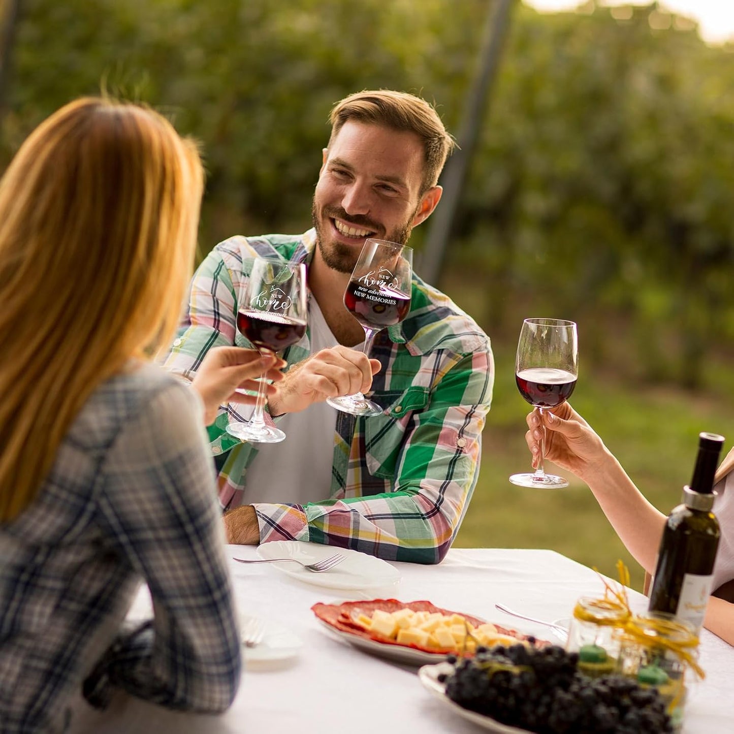 AW BRIDAL House Warming Gifts New Home Wine Glasses Sets, 2026 Closing Gifts for Home Buyers and Homeowner, New Apartment Gift Basket for Couple, First House Gift with Wooden Keepsake Box