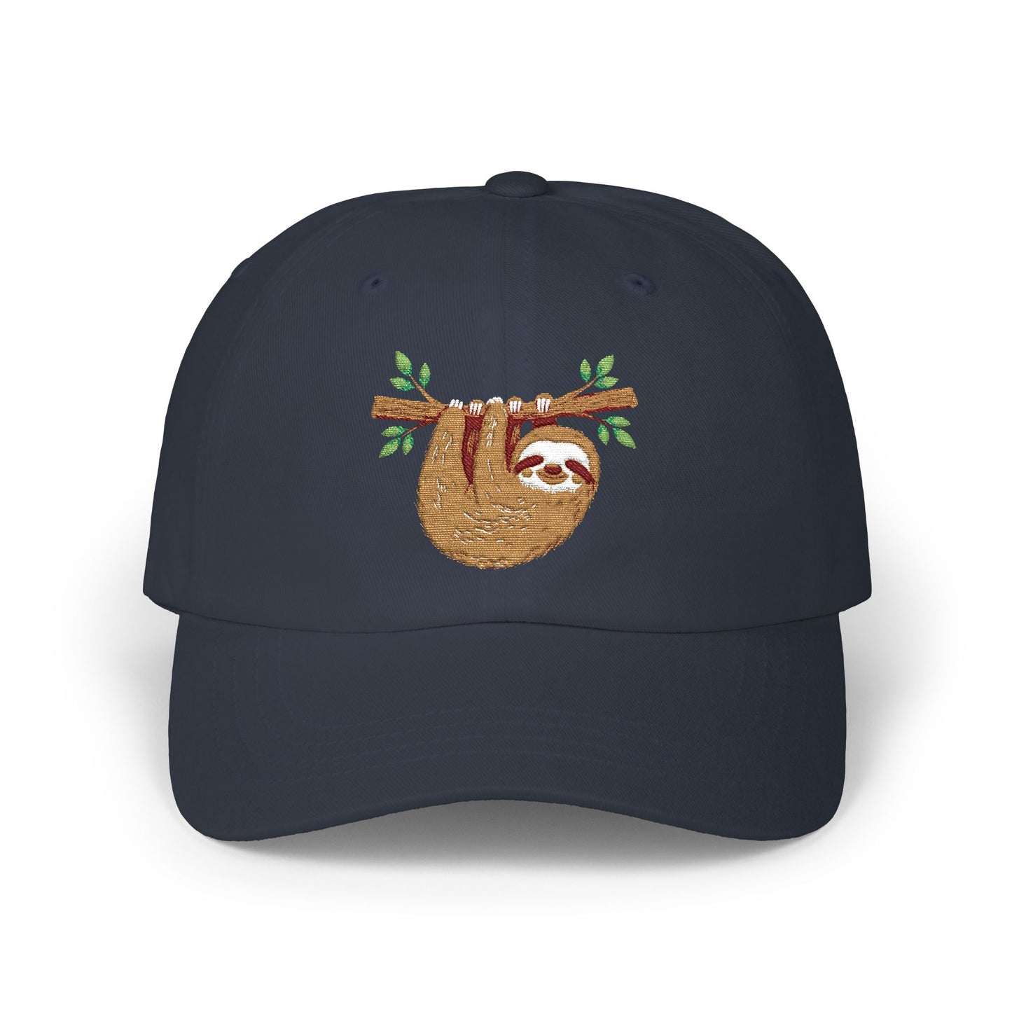 Sloth Embroidered Dad Cap  Cute Hanging Sloth Baseball Hat