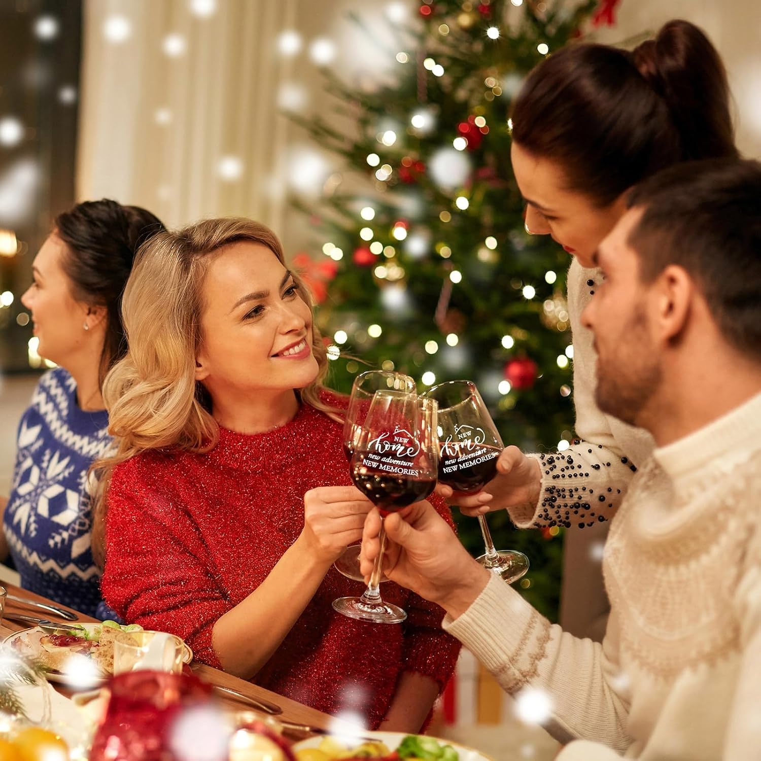 AW BRIDAL House Warming Gifts New Home Wine Glasses Sets, 2026 Closing Gifts for Home Buyers and Homeowner, New Apartment Gift Basket for Couple, First House Gift with Wooden Keepsake Box