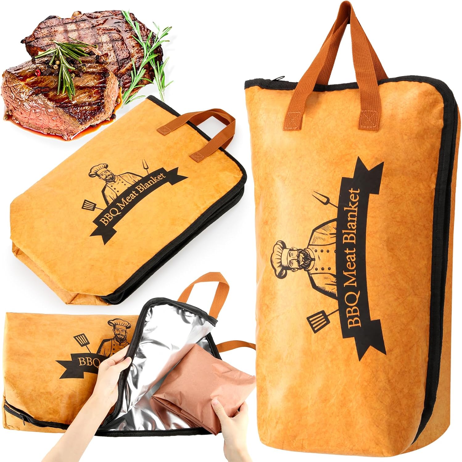 21in BBQ Blanket for Resting Meat - Smoking Meat Insulated Bag for Brisket/Beef/Pork Shoulder/Turkey - Valentines Day Gifts Birthday Anniversary Smoker Accessories Gift for Men