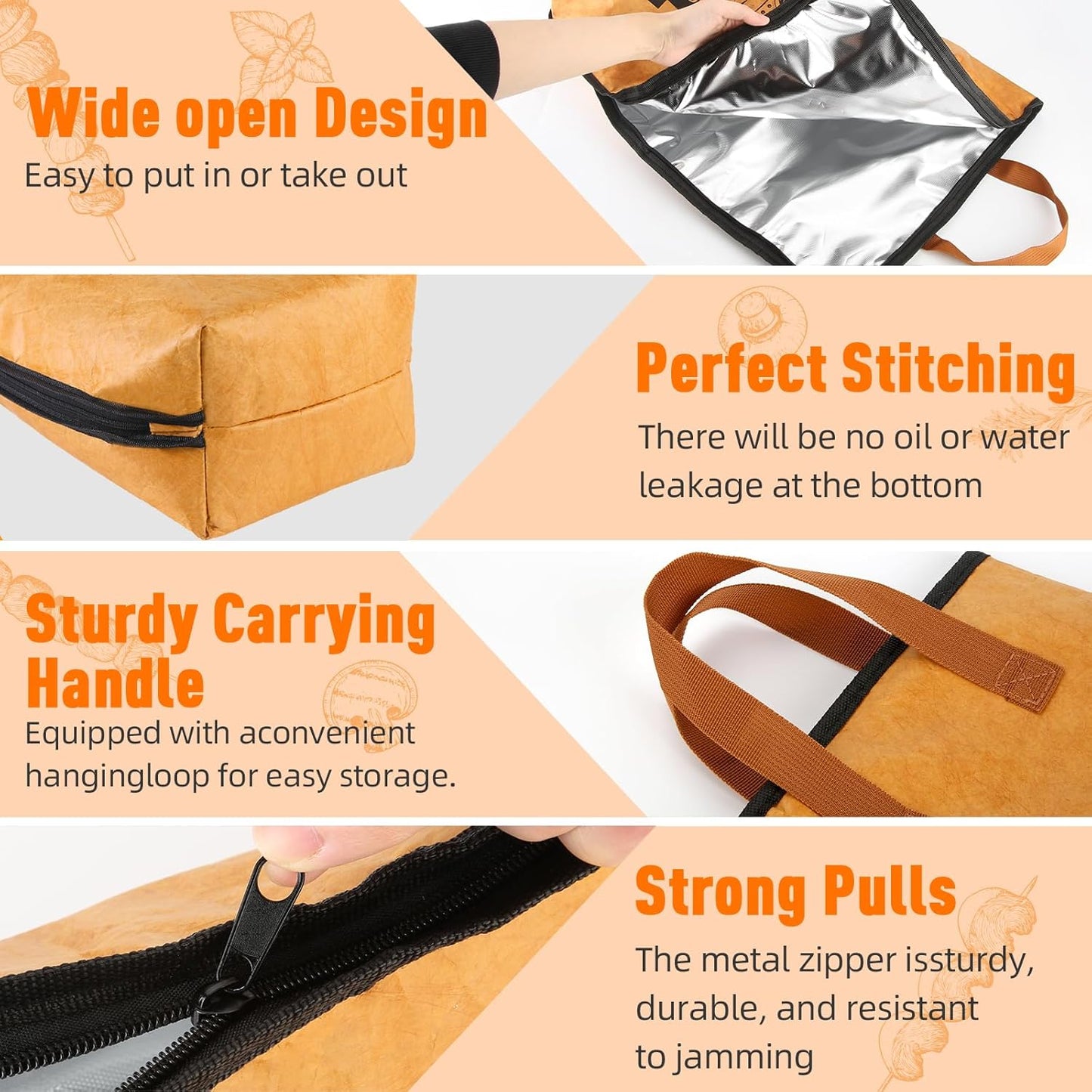 21in BBQ Blanket for Resting Meat - Smoking Meat Insulated Bag for Brisket/Beef/Pork Shoulder/Turkey - Valentines Day Gifts Birthday Anniversary Smoker Accessories Gift for Men