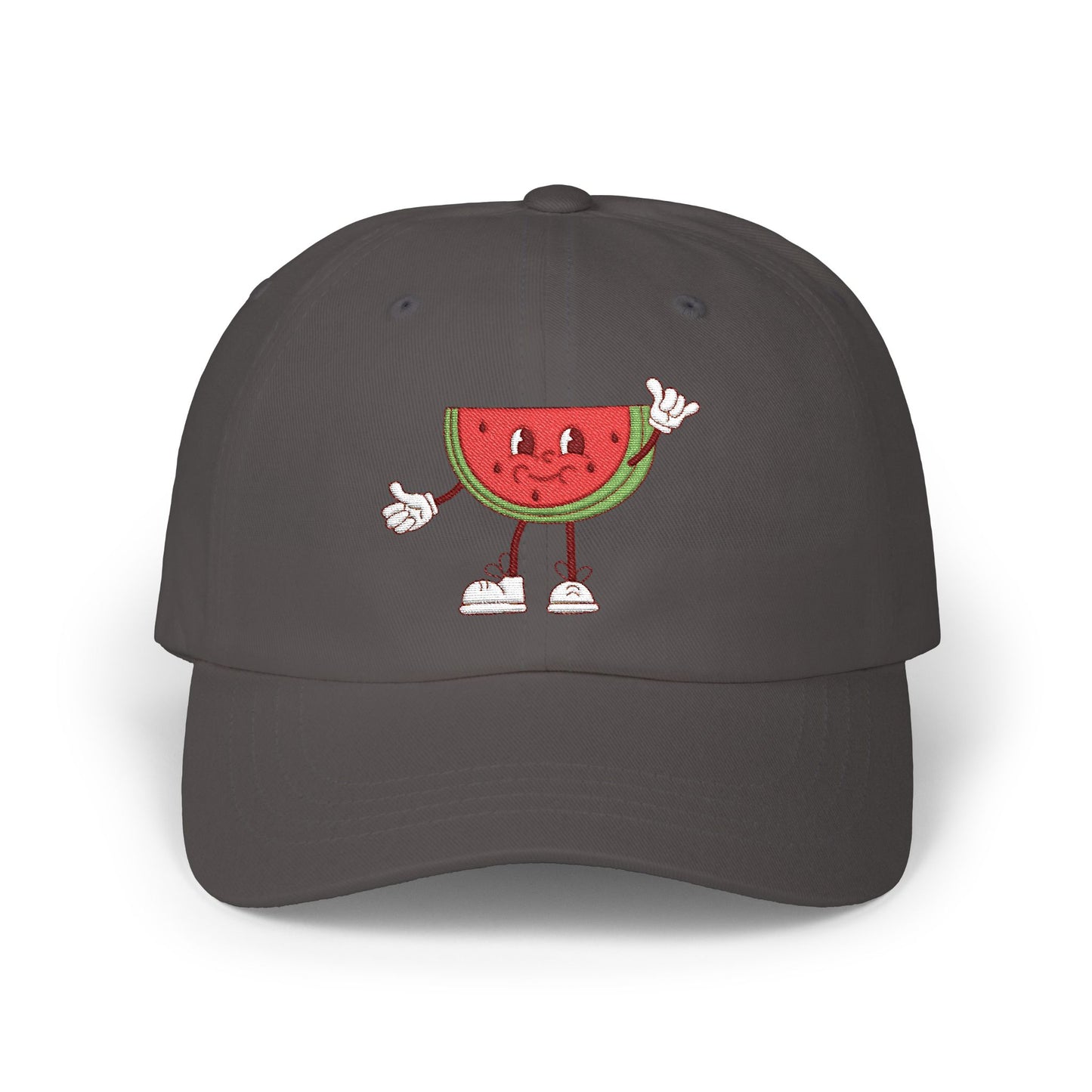 Watermelon Character Dad Cap – Cute Embroidered Summer Hat