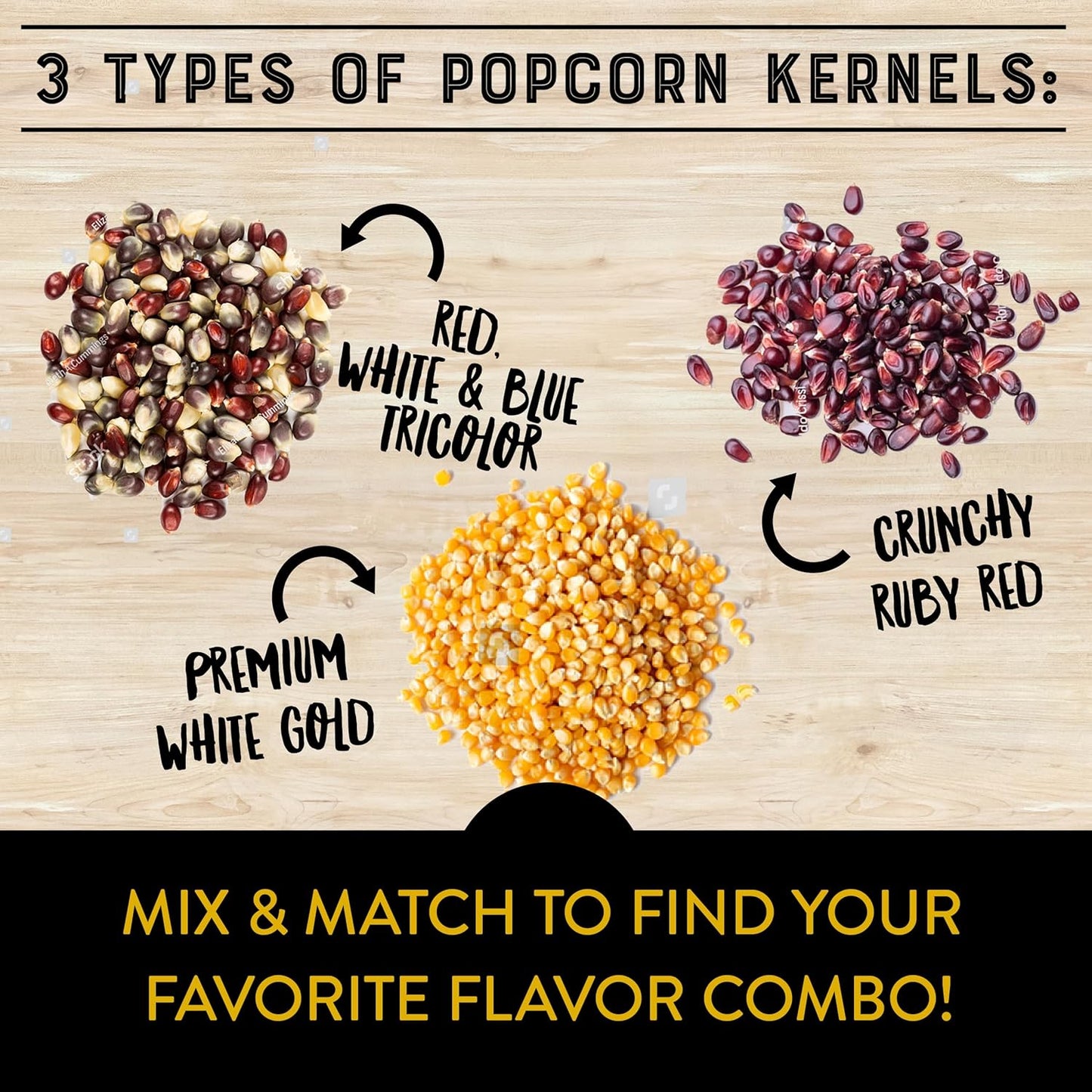 Urban Accents Movie Night Popcorn Gift Set – Includes 3 Gourmet Popcorn Kernel Varieties & 5 Flavorful Seasonings – Perfect Snack Gift Box for Parties, Holidays, or Movie Lovers