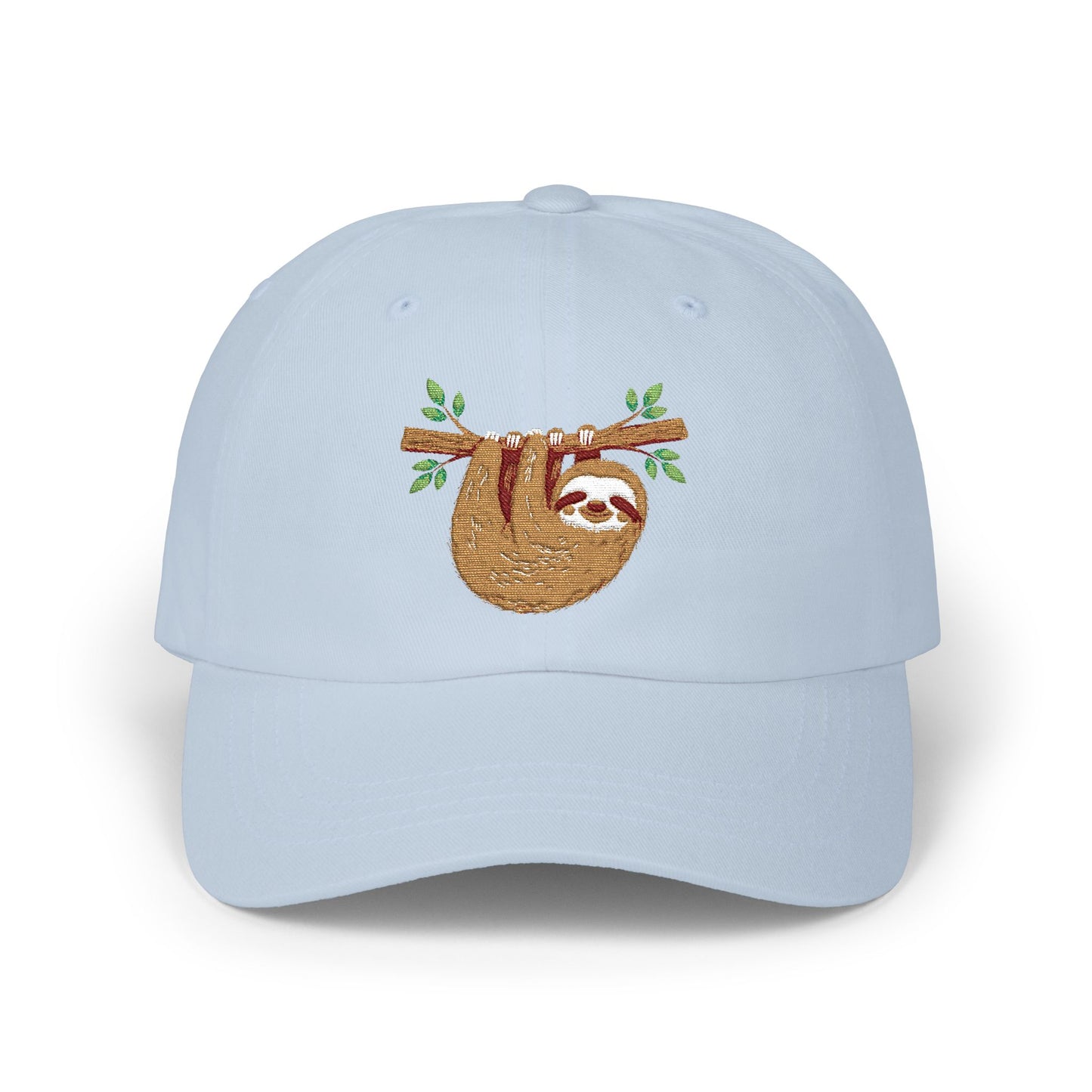 Sloth Embroidered Dad Cap  Cute Hanging Sloth Baseball Hat