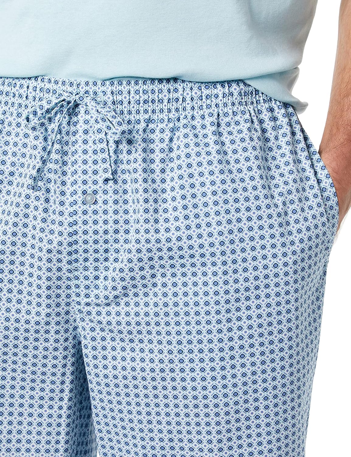 Amazon Essentials Men's Cotton Poplin Pant with Cotton Jersey T-Shirt Pajama Set