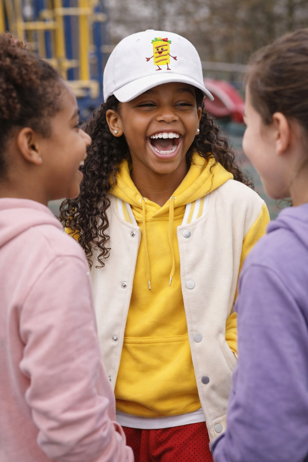 Burrito Character Dad Cap — Cute Embroidered Burrito Hat for Foodie Gifts