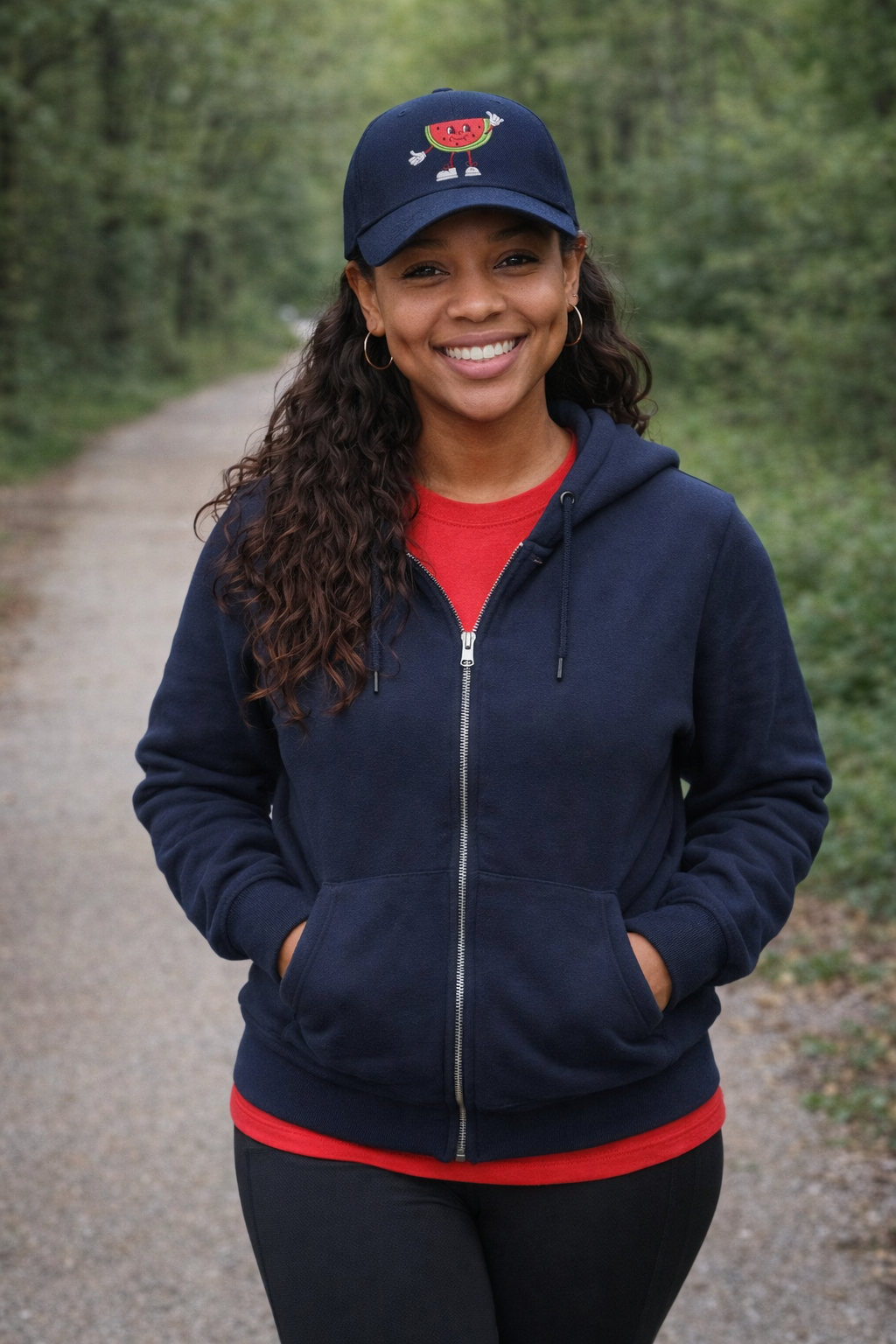 Watermelon Character Dad Cap – Cute Embroidered Summer Hat